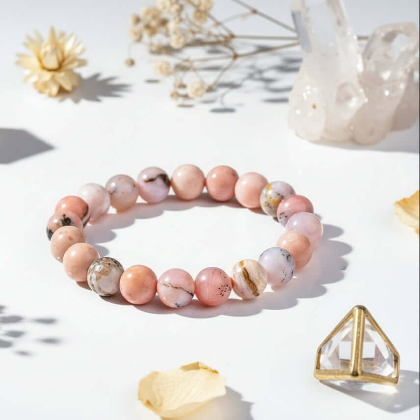 Peruvian pink opal healing bracelet The Peruvian Pink Opal Bracelet