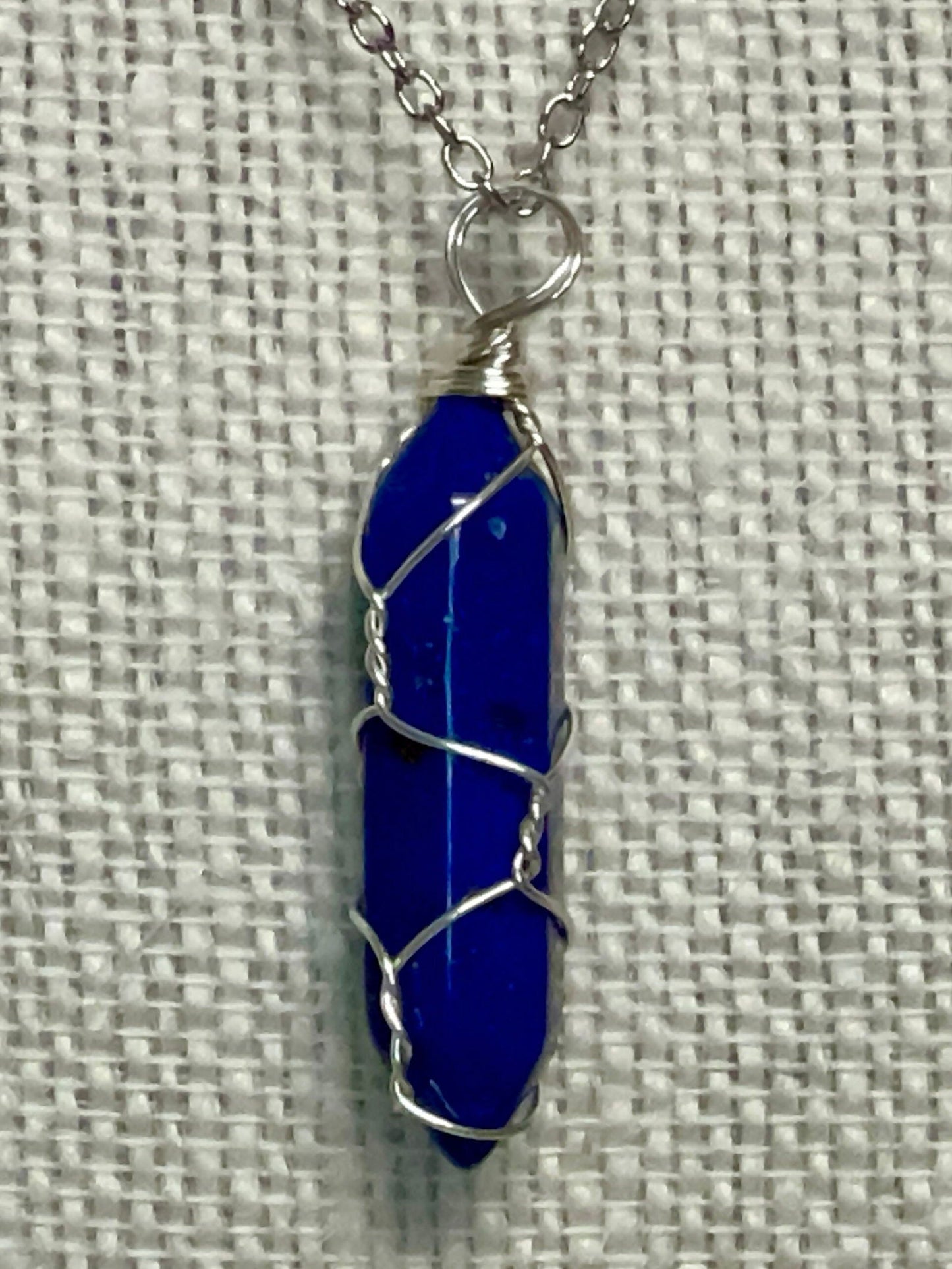 Silver Wire Wrapped Crystal Gemstone Necklaces, Rose Quartz, Amethyst, Opal, Black Obsidian, Healing Stone Chakra Point Birthstone Necklaces