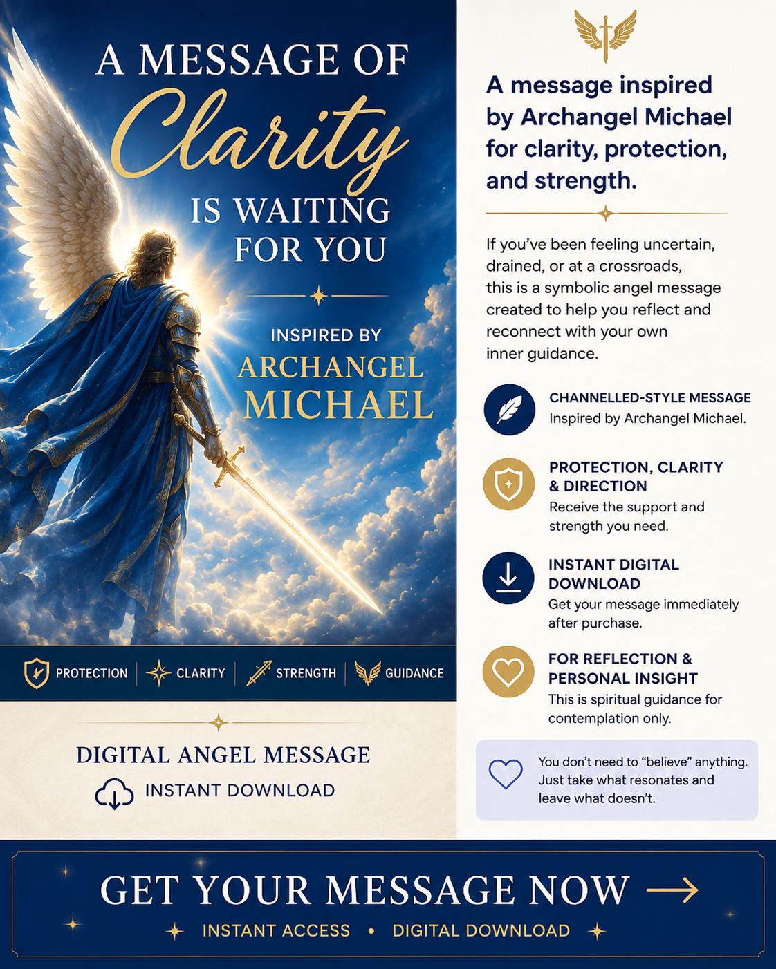 ARCHANGEL MICHAEL INSPIRED MESSAGE | Instant PDF Download